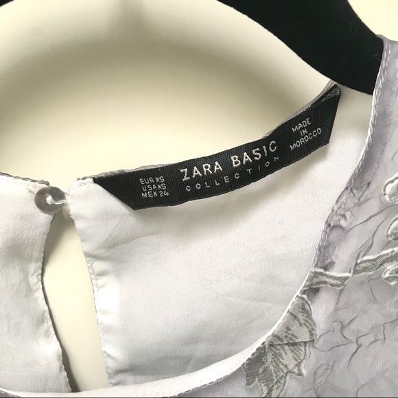 Zara Basic Sheer Flowered Cropped Tank - Picture 4 of 4